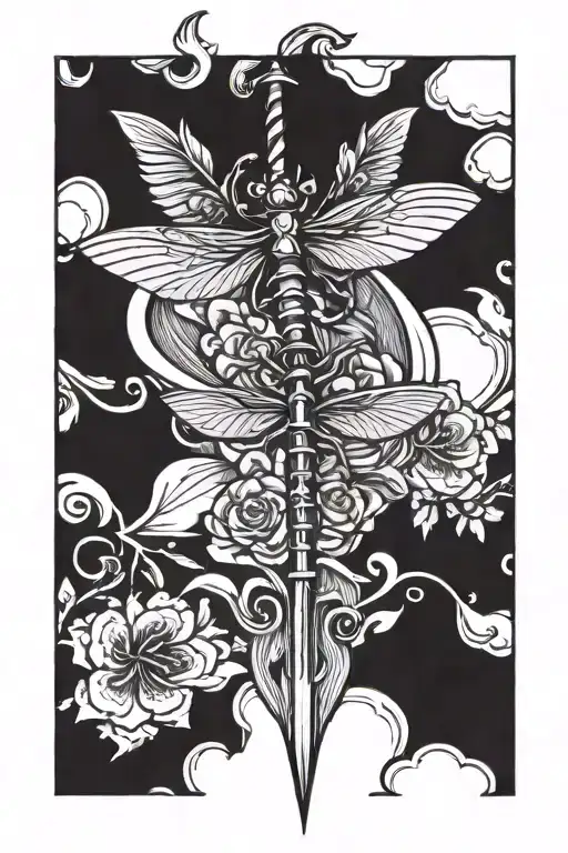 Heart And Dagger And Dragonfly