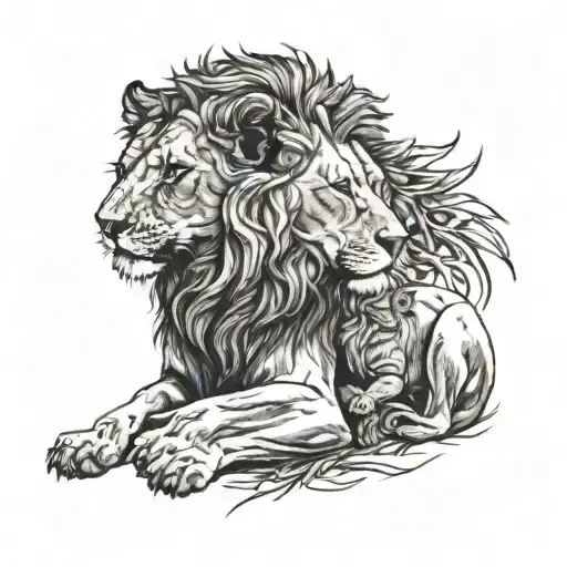 An Injured Lion Protects A Baby Gazelle With Her Paw