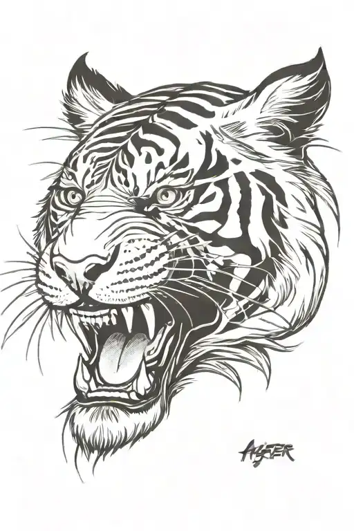 Angry Tiger With A Grin