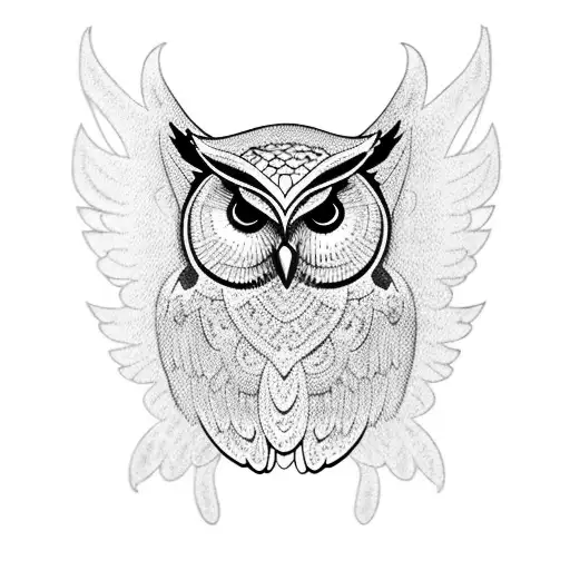 Owl Whit Wings Open