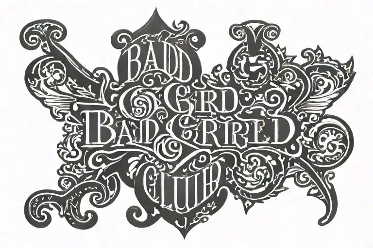 Bad Girl Club Inscription In Gothic Font