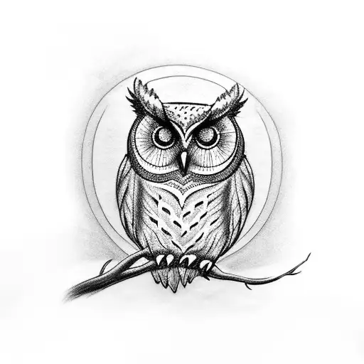 Realistic Owl On Scar Branch