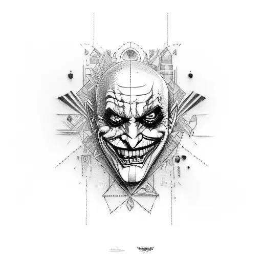 Joker Design Incorporating Elements Of Technology And Artificial Intelligence