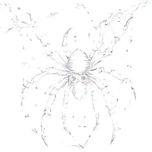 A Gothic Cybersigilism Spider Hanging From A Barbed Wire Fence