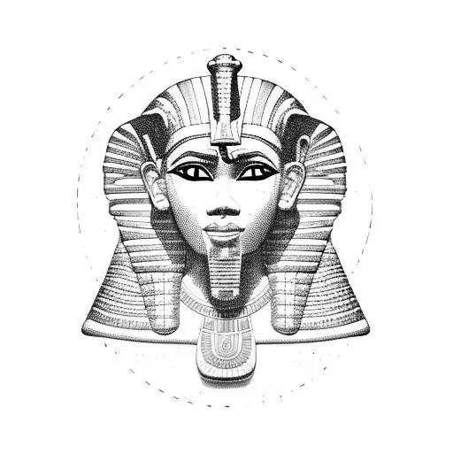 Egyptian Pharaon With Egyptian Signs