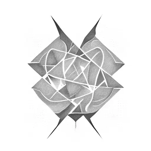 Abstract Geometric Design Incorporating The Word 'Feminist' In A Bold And Empowering Way