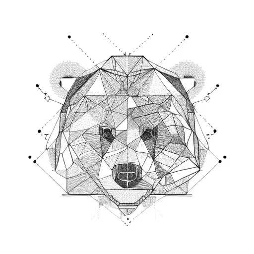 Abstract Geometric Bear Market Chart Design Incorporating Computer Elements