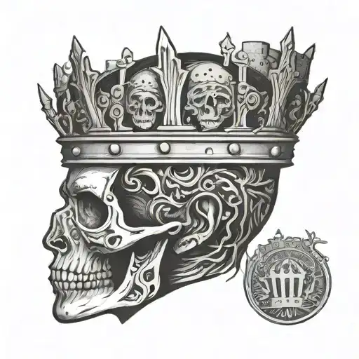 Castle Inside A Head Wearing A Crown