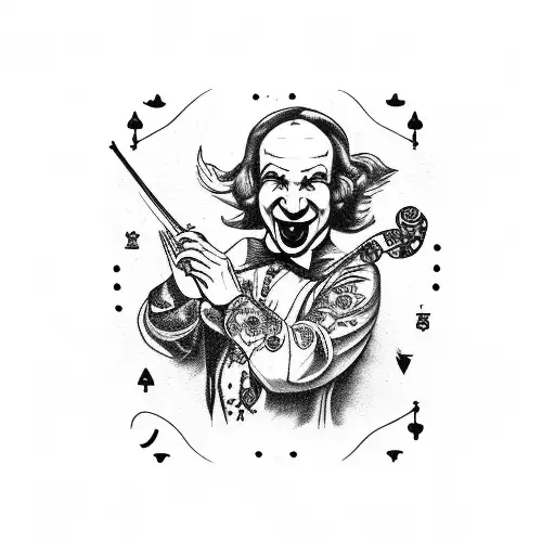 Jester Clown Play Violin Tarot Car