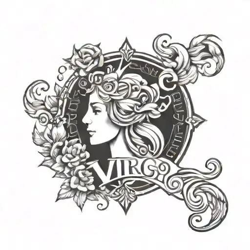 Virgo Sign With Satyre Text
