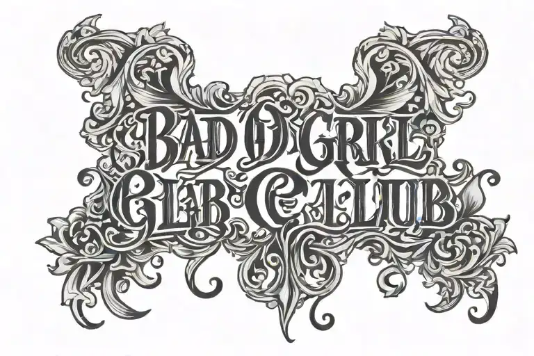Bad Girl Club Inscription In Gothic Font