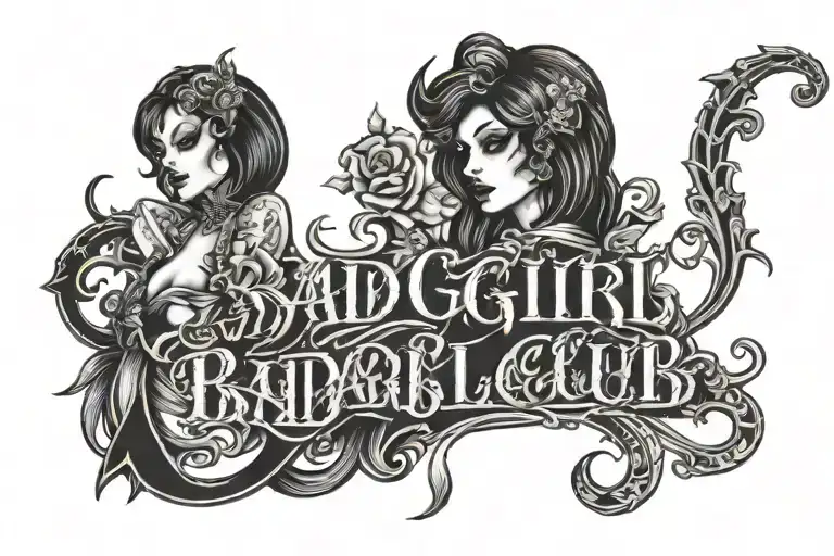 Bad Girl Club Inscription In Gothic Font