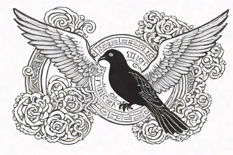 January 16 2007 In Roman Numerals And Number 6 With A Dove In Clouds