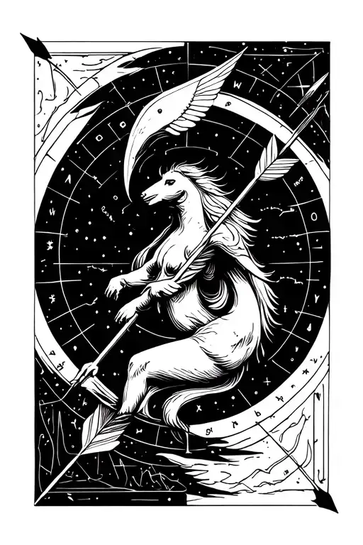 Sagittarius Arrow With Astrology Backdrop