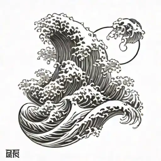 Japanese Ocean Waves Crashing In The Background