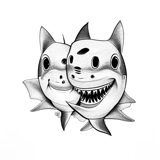 Momma And Baby Shark With Jax Name