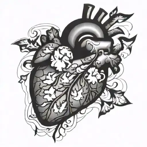 Anatomical Heart With Broken Pieces Forming A Heart Shape