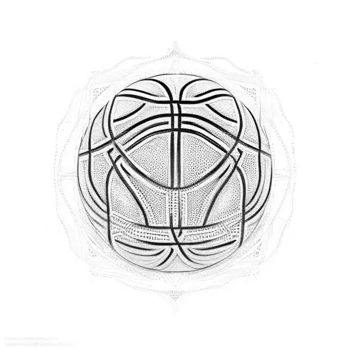 A Basketball With Intricate Geometric Patterns And Christian Symbols Intertwined
