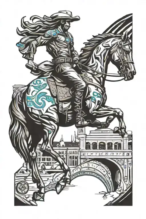 Denver Airport Bronco Statue Full Body Black And Grey With A Turquoise Eye