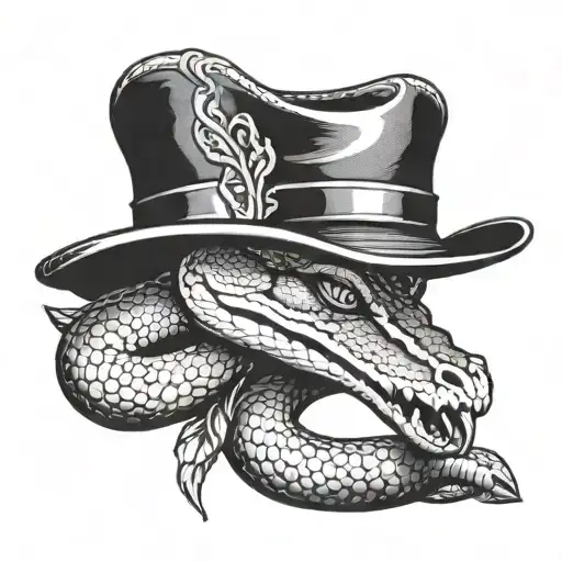 A Snake In A Cowboy Hat With A Gun
