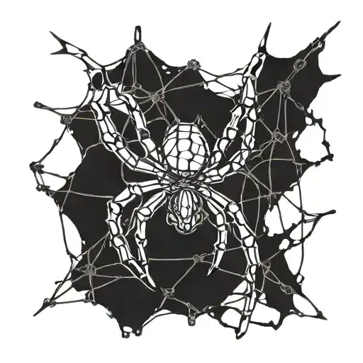 A Gothic Cybersigilism Spider Crawling On A Barbed Wire Fence