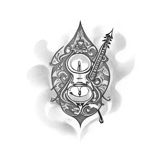 An Enchanted Quill Pen Writing Spells From A Magical Book Onto A Violin