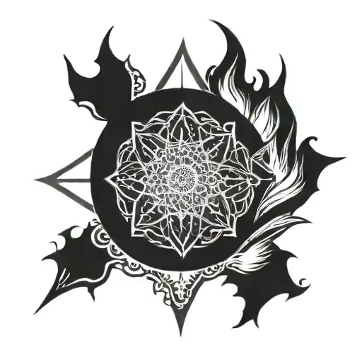 Full Dark Souls Fire Mandala Geometric