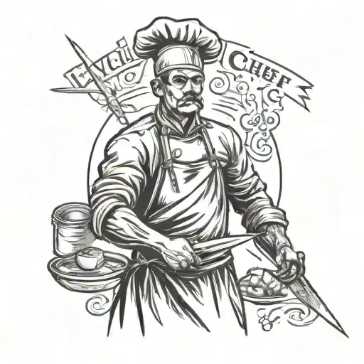 Knife And Chef Cooking