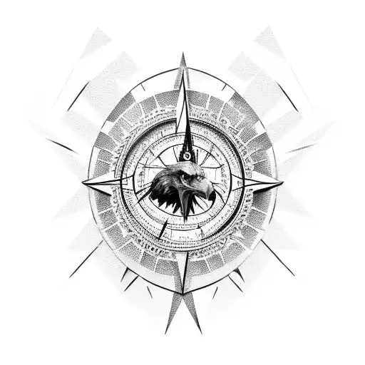 Eagle With 3D Compass