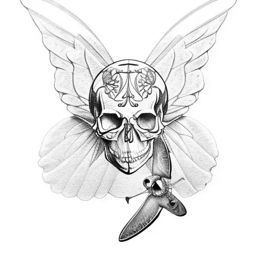 Butterfly With Skull In The Wings