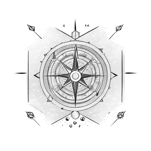Oxygen Molecule With Compass