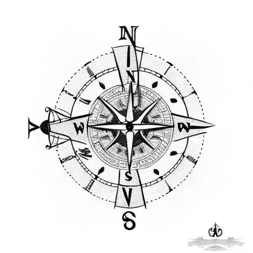 Clock Compass With Anchor