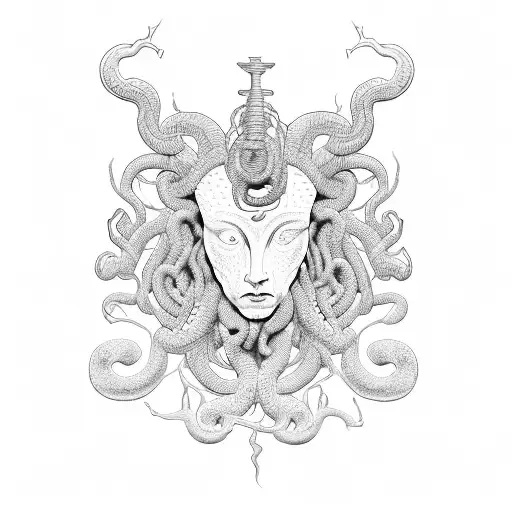 Medusa Head Mounted Onto A Shield