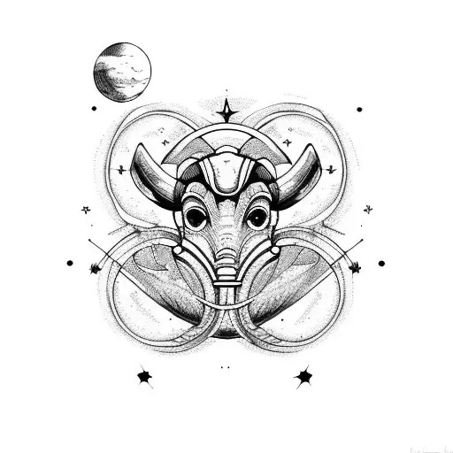 Stars And Planets With Aries Constellation