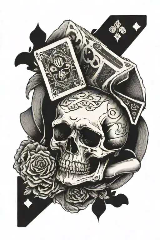 Skull And Deck Of Cards