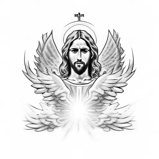 Jesus Christ's Thorned Crown With Angel Wings That Intertwine Up