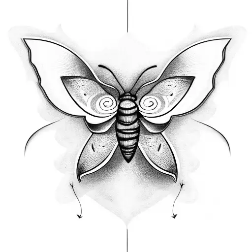 Moth With Flame Background