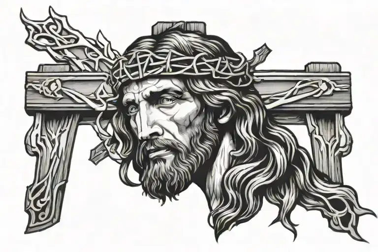 Jesus Christ Face Crucified