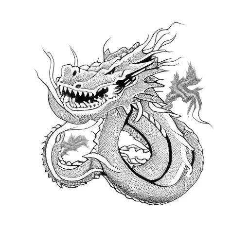 Dragon Coiled Around Tree