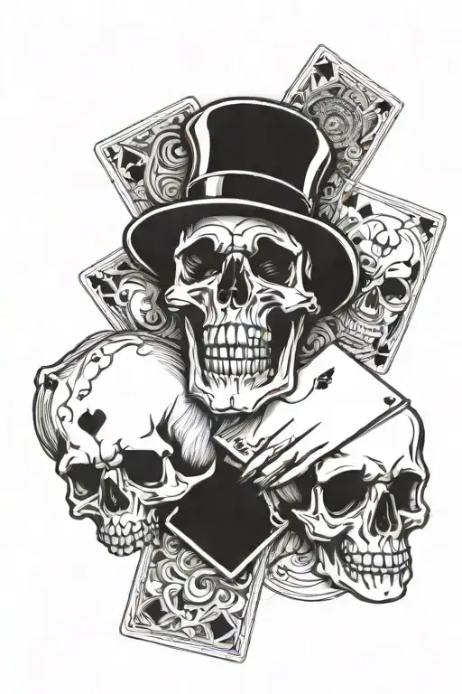 Skull And Deck Of Cards