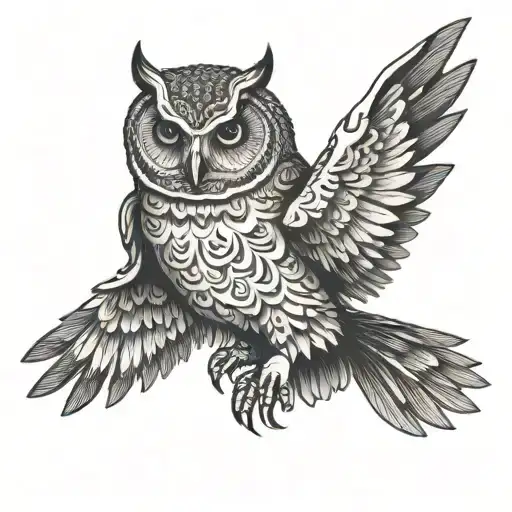 Owl Flying Skul