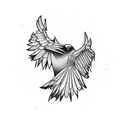 Raven Picking At Broken Motorcycle Helmet