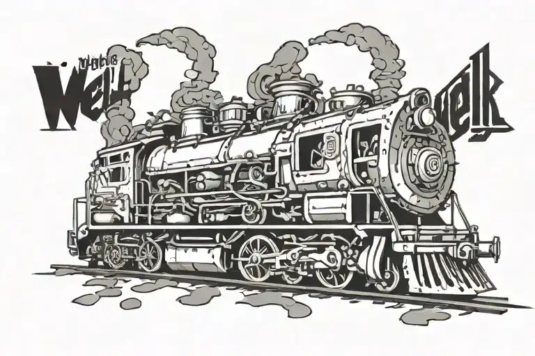 Cartoon Train Wreck With The Words Well That's Broke As Shit