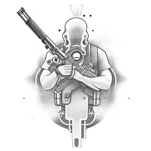 Hands With A Gun 4K Detailed