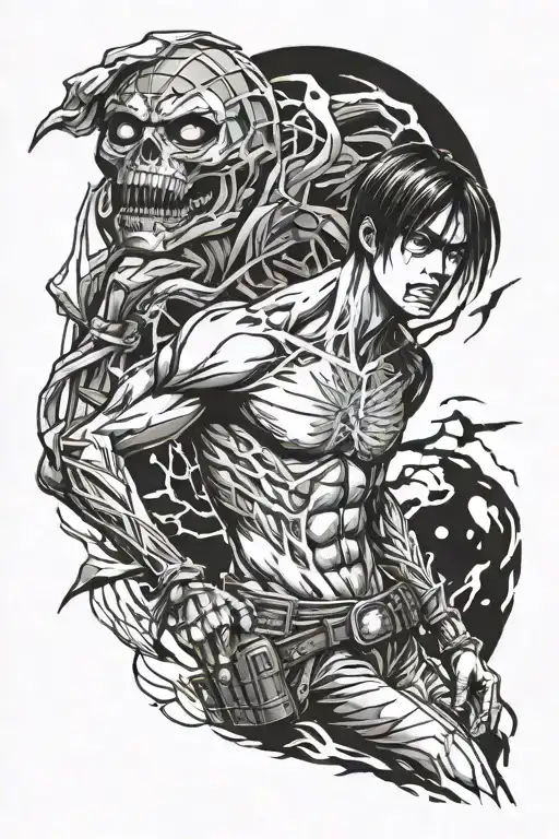 Eren Yeager With Attack Titan Atlas Carrying