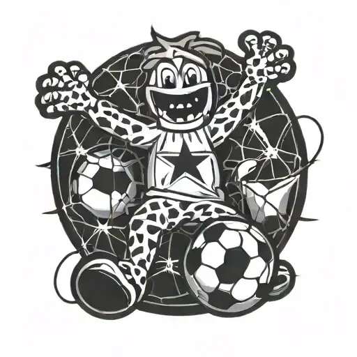 Patrick The Star Sitting On Top Of A Soccer Ball