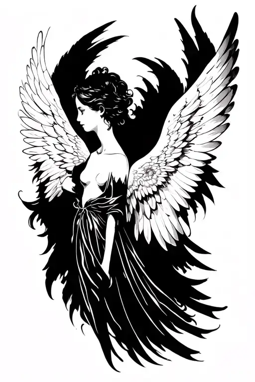Angel With Fantasy Style Wings