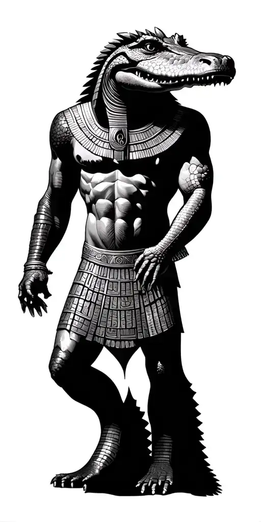 Egyptian God Sobek Crocodile God Wearing Crocs