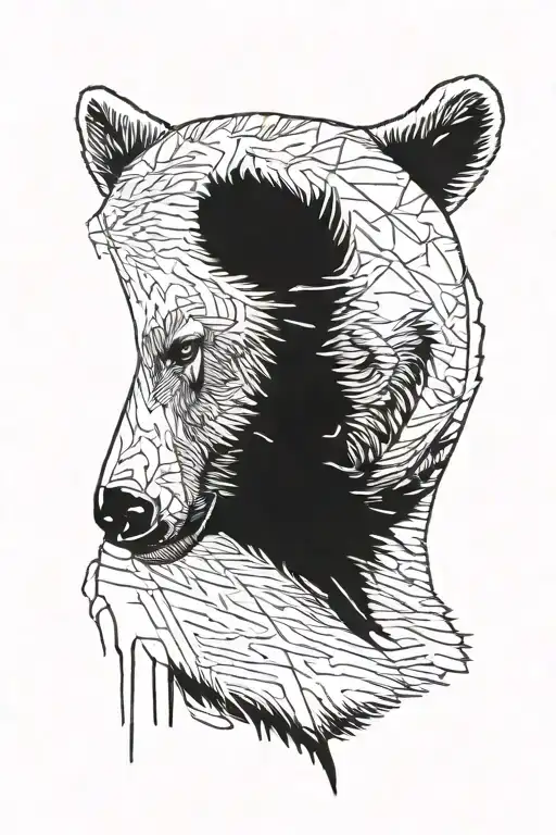 Black Bear With A Cross Scar Across Its Left Eye