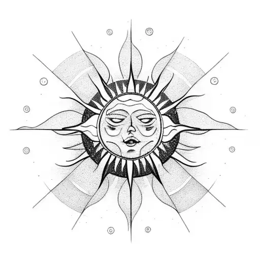 A Geometric Sun Design Incorporating Elements Of Wind And Sea